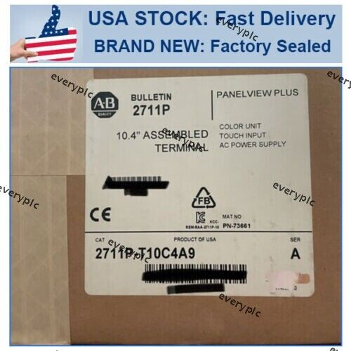 2711P-T10C4A9 New Allen Bradley Panelview Plus 6 1000 Touch Enet 2711P T10C4A9