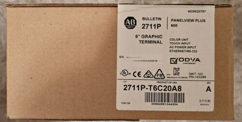 Allen Bradley Ab 2711P-T6C20A8 Panelview Plus 600 Graphic Terminal Factory Seal