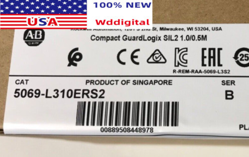 New Factory Sealed Ab 5069-L310Ers2 Sil2 Safetyplc Compact Guardlogix,Nib