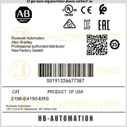 2198-E4150-Ers Allen Bradley Kinetix 5100 400V Class Servo Drive #Zypl