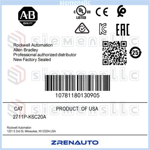 2711P-K6C20A Allen Bradley Panelview Plus Terminal Spot Goods #Pl