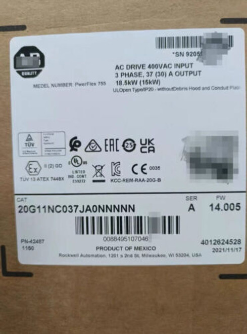 Allen-Bradley Ab 20G11Nc037Ja0Nnnnn Powerflex 755 Ac Drive New