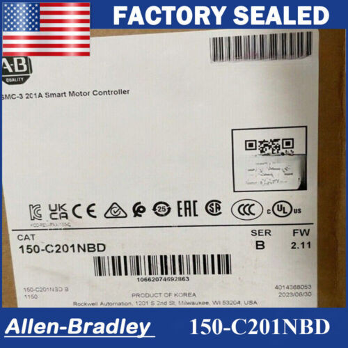 New Allen Bradley 150-C201Nbd Smc-3 201A Smart Motor Controller Ab 150 C201Nbd