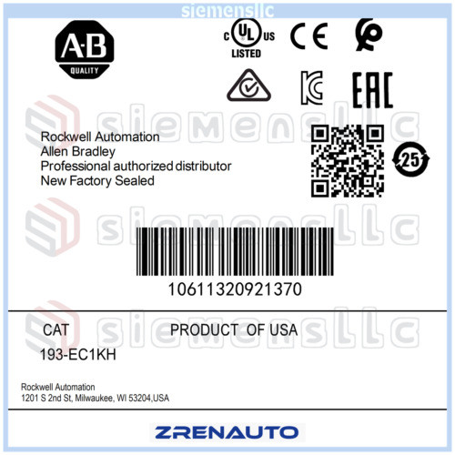 193-Ec1Kh Ab E3 125-630 A Overload Relay Spot Goods  #Pl