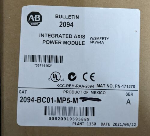 New Allen Bradley 2094-Bc01-Mp5-M Kinetix 6000 Integrated Axis 2094-Bc01-Mp5-M