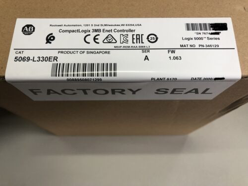 Ab 5069-L330Er Series A Compactlogix 3Mb Enet Plcs Controller New Sealed