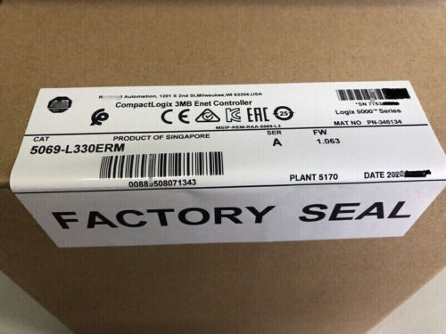 New  Allen Bradley 5069-L330Erm Compact Logix5380 3Mb Enet Motion