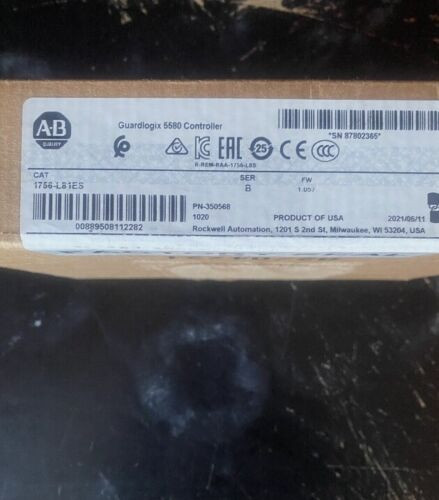New Unopened Allen-Bradley 1756-L81Es Guardlogix 5580 Controller