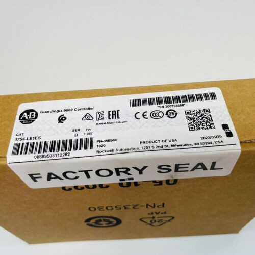 Allen-Bradley 1756-L81Es Ser B Guardlogix 5580 Controller New