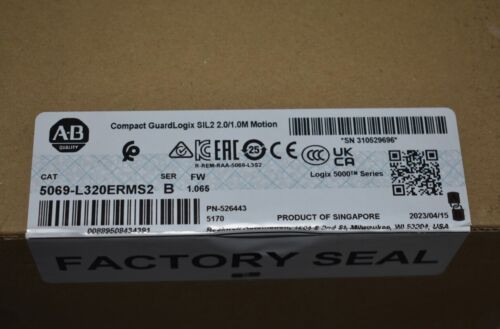 New Unopened Allen Bradley 5069-L320Erms2 Guardlogix 5380 Safety Controller