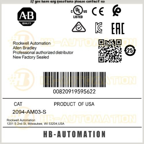 2094-Am03-S Allen Bradley Kinetix 6000 Axis Module #Zypl