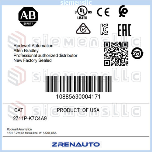 2711P-K7C4A9 Allen Bradley Panelview Plus Terminal Spot Goods #Pl
