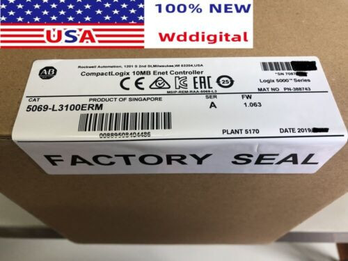 Ab 5069-L3100Erm Compactlogix 10Mb Enet Motion Controllers Plc Processors New