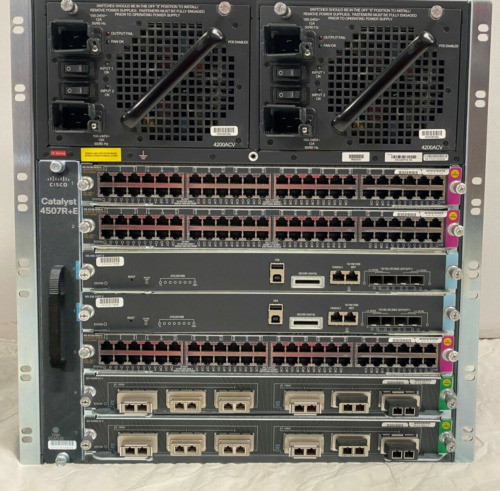 Cisco Catalyst Ws-C4507R+E 3X Ws-X4748-Upoe+E + 2X Ws-X4606-X2-E  Switch Config