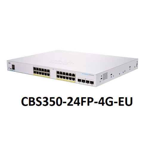 Cisco Business Cbs350-24Fp-4G-Eu Managed Switch 24 Port Ge Full Poe 4X1G Sfp
