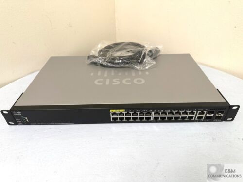 Sg350X-24Mp Cisco 24-Port Poe Managed Gigabit Stackable Ethernet Switch 4X Sfp+