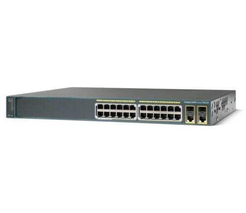 Cisco Ws-C2960-24Pc-L Catalyst 2960 24 10/100 Poe+ 2 T/Sfp Lan Base Image