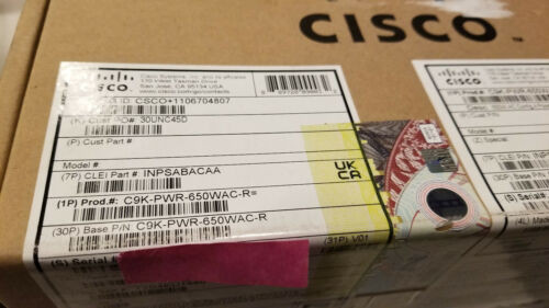 New Cisco C9K-Pwr-650Wac-R C9500 650W Ac Power Supply (We Buy And Sell Cisco)