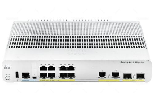 Ws-C2960Cx-8Pc-L Cisco 2960-Cx 8-Port Rj-45 Poe+ 2 Port Rj-45 2 Port Sfp Switch