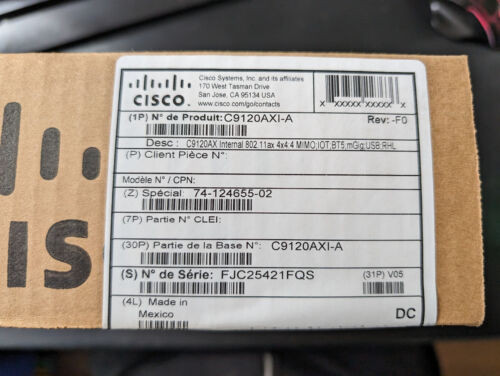 Cisco Catalyst C9120Axi-A Wireless Access Point 9120Axi New Sealed Box