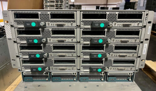 Cisco 5108 W/ 8X B200 M5 Blade 2X 6132 14C Cpu, 64Gb Ram, 2X 1.8Tb Hdd, Rail Kit