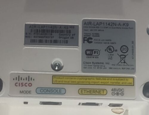 Lot Of 2 Cisco Aironet Air-Lap1142N-A-K9 Dual Band Access Point 802.11A/G/N Poe