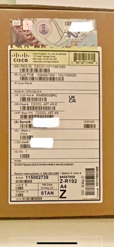Genuine Cisco C9300L-48T-4X-E Cisco C9300L 48Ports 10/100/1000 4 X 10G Sfp+ Port