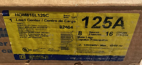 SQUARE D HOM816L125C 125 240 New old Stock