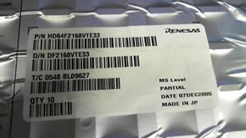 MICROPROCESSOR/MICROCONTROLLER IC RENESAS HD64F2168VTE33 64F2168VTE33