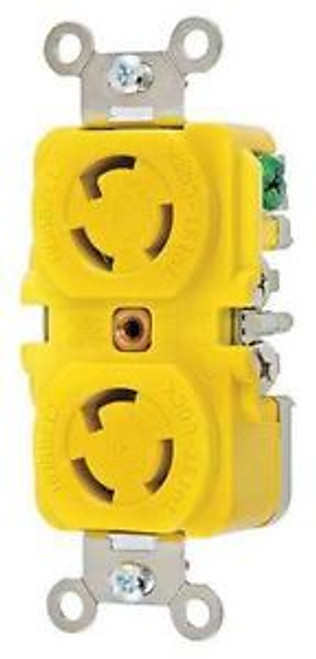 HUBBELL WIRING DEVICE-KELLEMS HBL47CM00 Receptacle,125V,15A,L5-15R,2P,3W,1PH