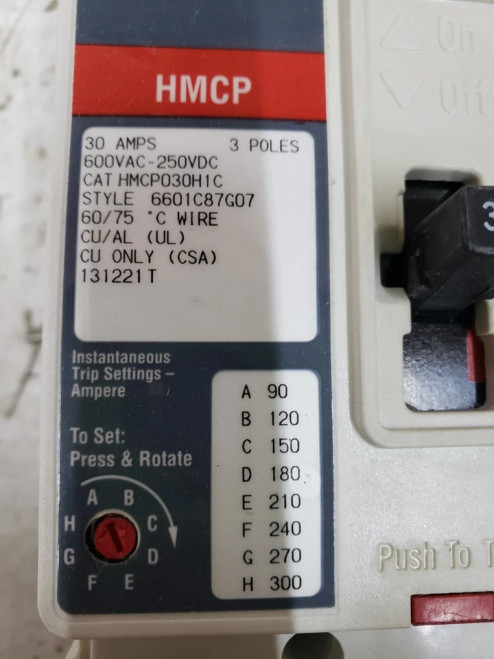 EATON HMCP030HIC MOTOR CIRCUIT PROTECTOR SERIES C