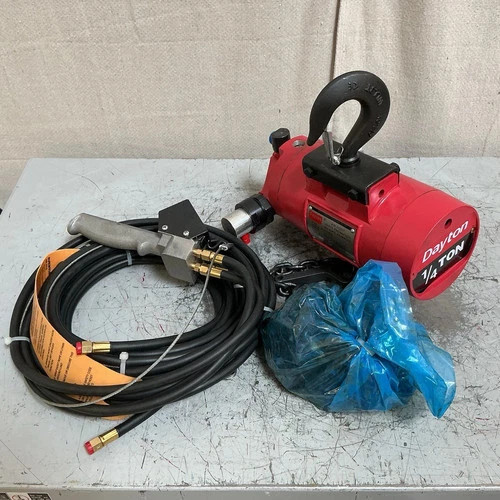 DAYTON 816YH8 Air Chain Hoist Hook Mounted No Trolley 500 lb Lift Cap 15 ft Lift