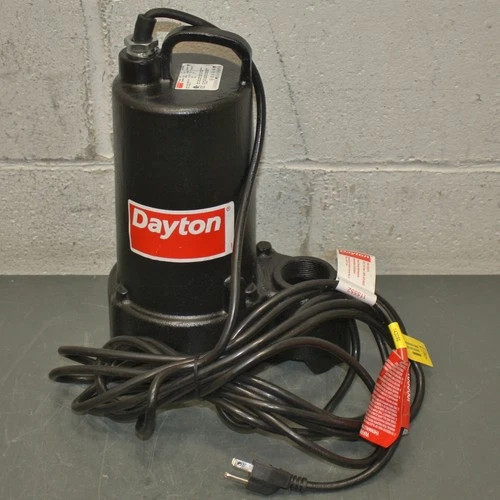 Dayton Effluent Sump Pump 4HU71, 120V AC, 1/2HP, 1-1/2 NPT, 78gpm, 31ft Head