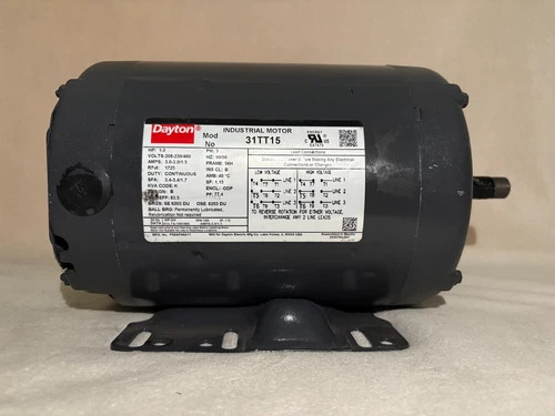 Dayton AC General Purpose Motor -31TT15 -1HP-1725RPM-3PH-56FR-ODP