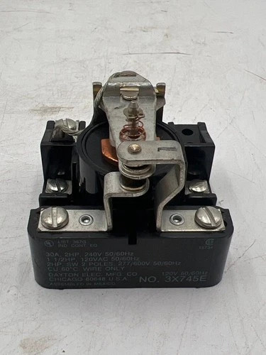 Dayton 3X745E Power Relay 30A 2HP 240V Coil 120V New
