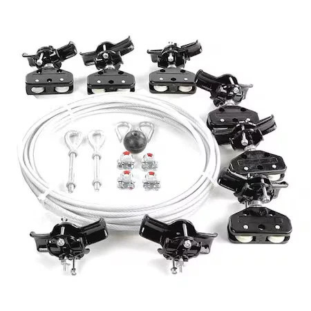 Dayton 33N208 Festoon System Kit, 1/4 In Rope, L 40 Ft