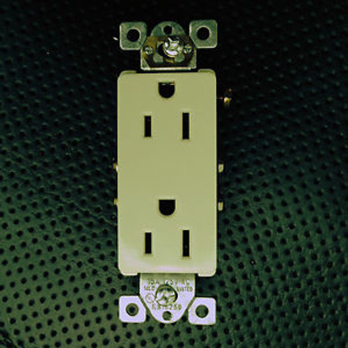 100 Ivory Decorator Residential Duplex Receptacles 15A Outlet UL/CUL Listed Plug