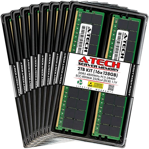 2TB 16x128GB PC5-4800 EC8 RDIMM ASUS Rack Server RS720-E11-RS24U Memory RAM