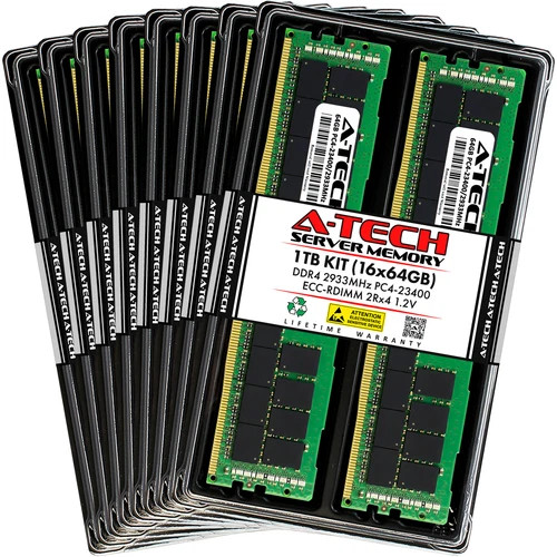 1TB 16x 64GB PC4-2933 RDIMM Supermicro 110M-NR Memory RAM