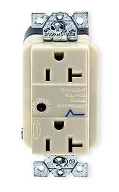 HUBBELL WIRING DEVICE-KELLEMS HBL5360ISA Receptacle,Surge Suppressor,20A,125V,IV