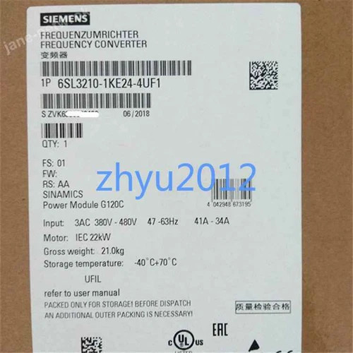 100% Test1pc for New 6SL3 210 6SL3210-1KE24-4UF1 G120C (By DHL )