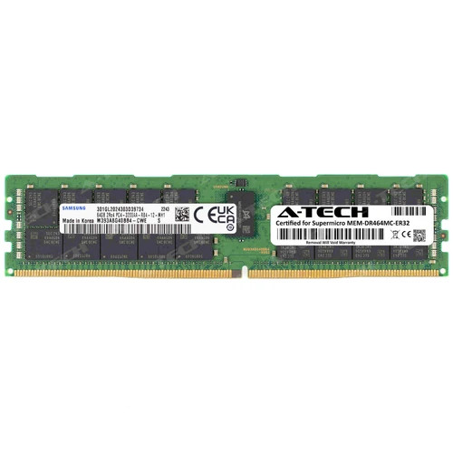 64GB PC4-25600 RDIMM Supermicro MEM-DR464MC-ER32 Samsung Equivalent Memory RAM