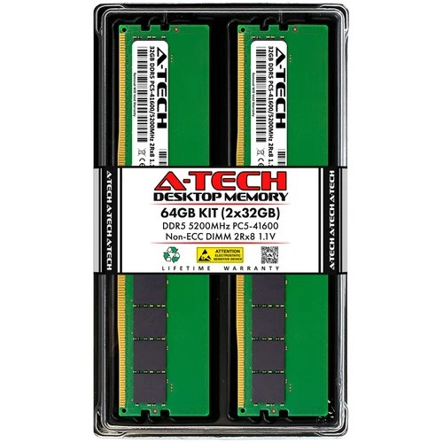 64GB 2x 32GB DDR5-5200 Acer Veriton 2000 X2240G Memory RAM