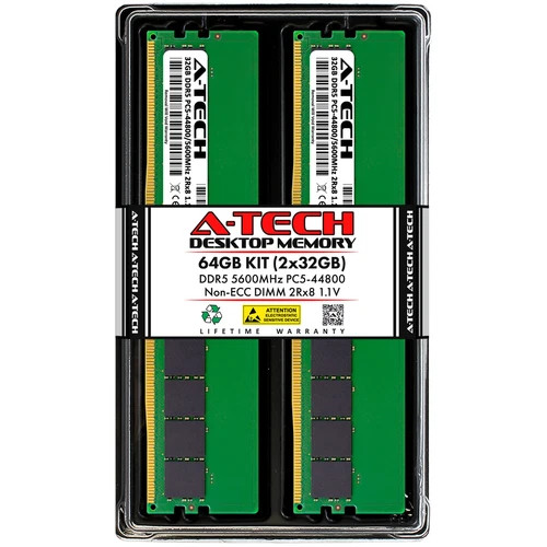 64GB 2x 32GB DDR5-5600 Dell EBT2250 Tower Plus Memory RAM