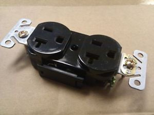 (50 pc) Standard Duplex Receptacles 20 Amp Black 20A Self Grounding Commerical