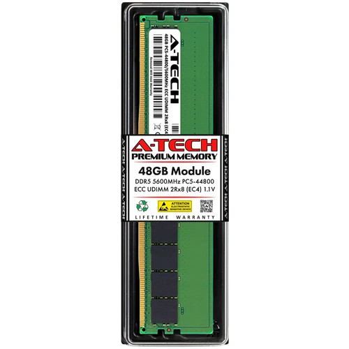 A-Tech 48GB 2Rx8 PC5-44800E DDR5 5600 MHz ECC UDIMM Server Memory RAM 1x