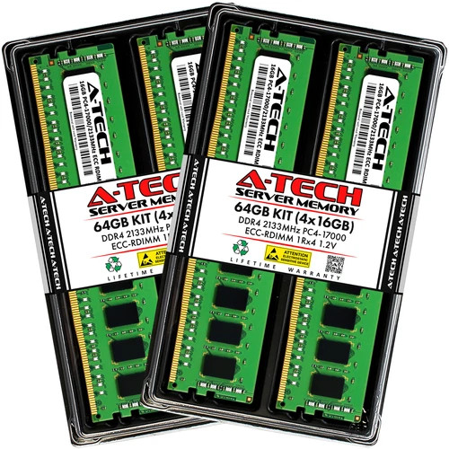 64GB 4x 16GB PC4-2133 RDIMM Supermicro 1019D-16C-RDN13TP+ Memory RAM