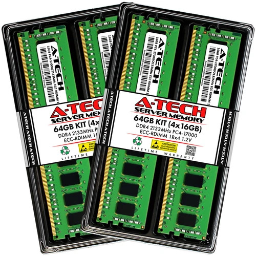 64GB 4x 16GB PC4-2133 RDIMM Supermicro X11SDW-16C-TP13F Memory RAM