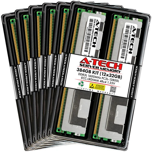 384GB 12x 32GB PC3L-12800L LRDIMM IBM x480 x6 type 4258 Memory RAM