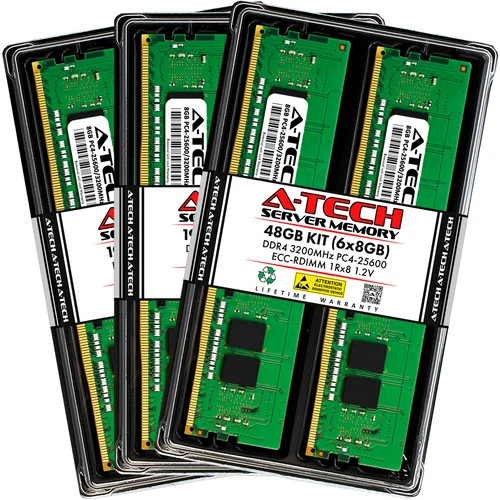 48GB 6x 8GB PC4-3200 RDIMM QNAP TS-h1090FU-7302P-128G Memory RAM